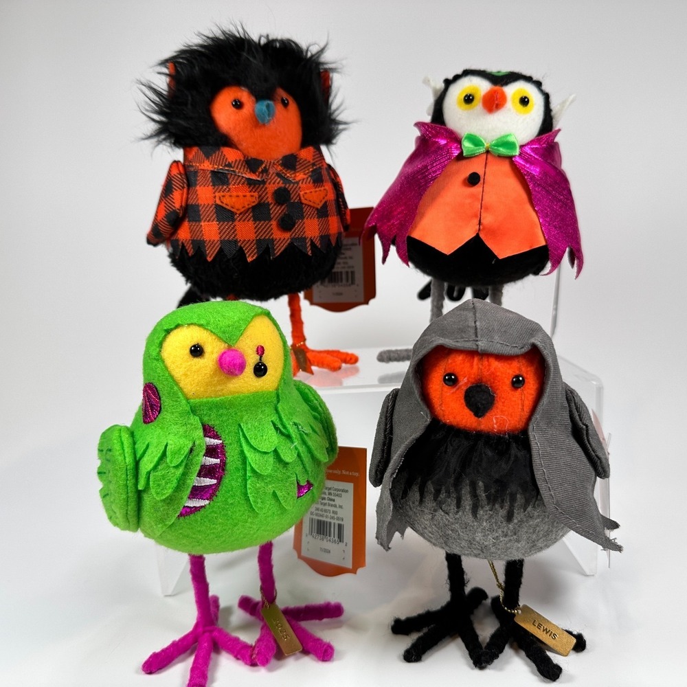Feathery Friends Wondershop Target Birds‎ Halloween 2025 Set of 4 NEW with Tags